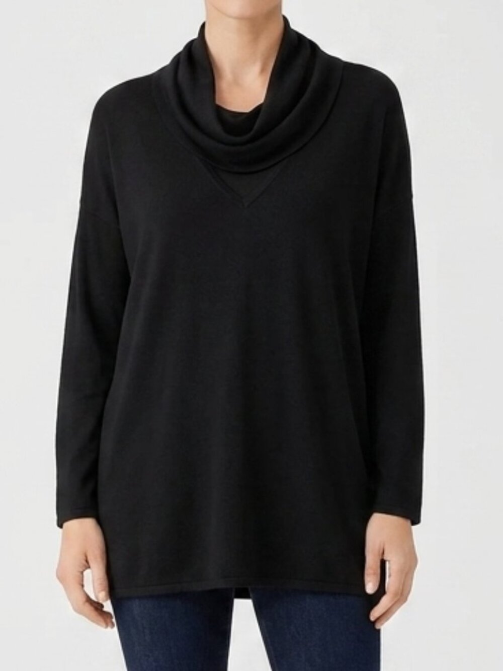 Max Mara Relaxed Fit Knit Top w/Chiffon Collar- Sz. Sm